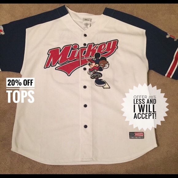 mens mickey mouse baseball jersey